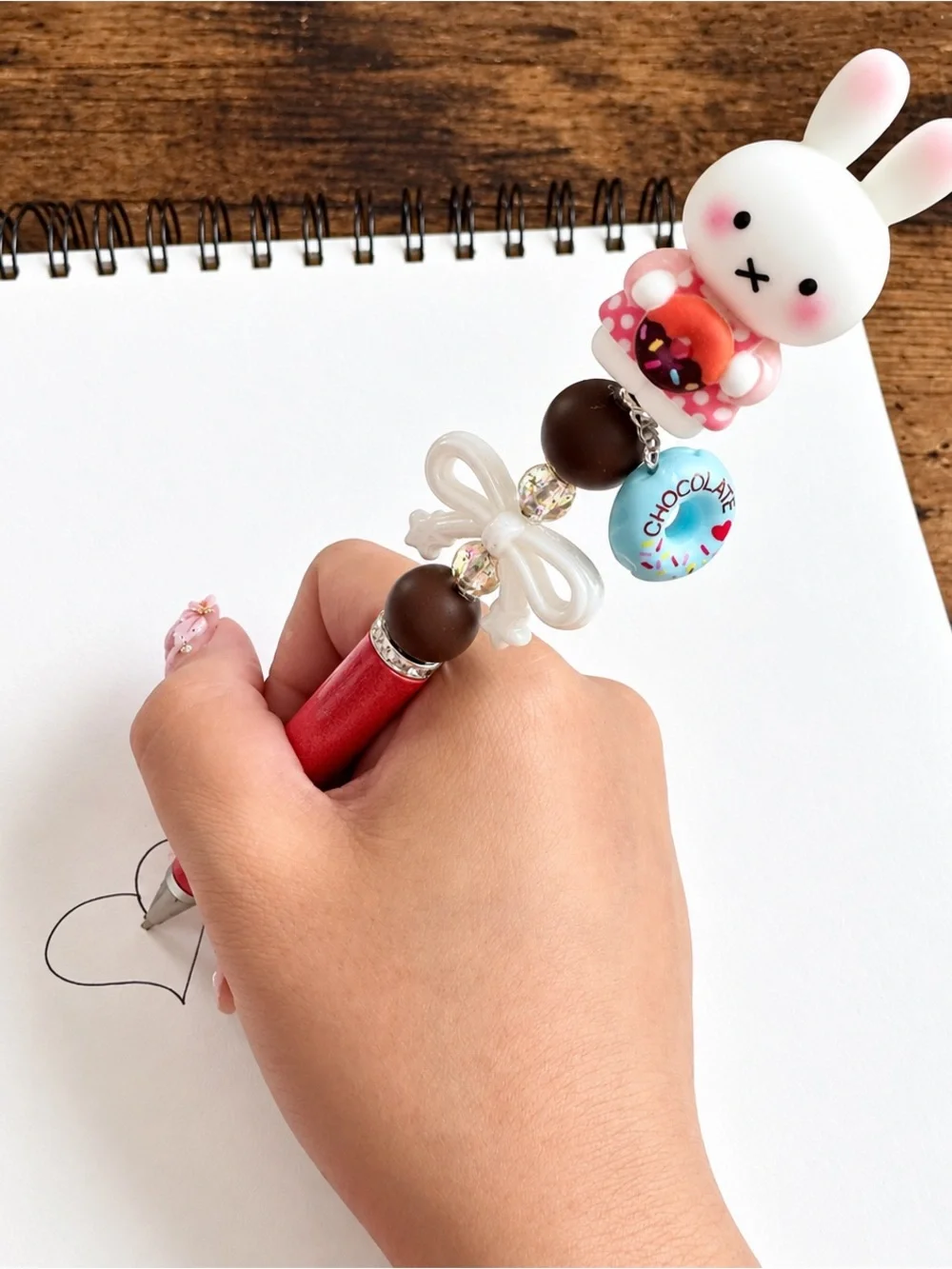 Miffy Donut Charm Beaded Ballpoint Pen